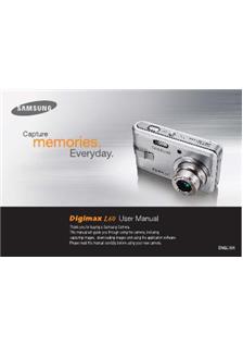 Samsung Digimax L 600 manual. Camera Instructions.